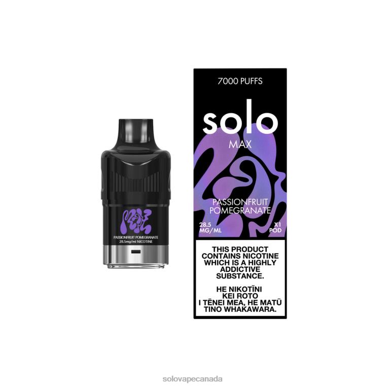 Solo MAX Pod Passionfruit Pomegranate - Solo Disposable Vape R0HJ489